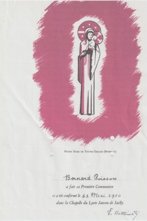  n°665 certificat de confirmation Janson de Sailly 