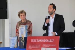  7- La présidente des jansoniens Marielle Vichot et Laurent Decaux évoquant Alain Decaux 